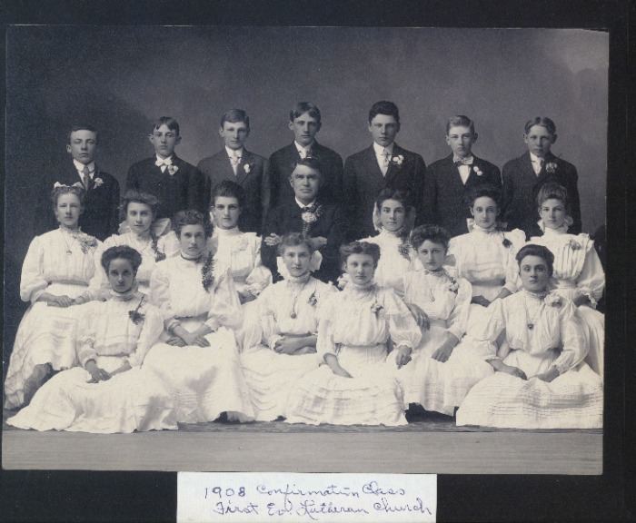 Confirmation Photo from 1908 historic First Lutheran Church Middleton, WI